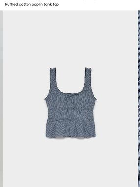 Aritzia Navy and yellow Gingham Ruffled Tanks